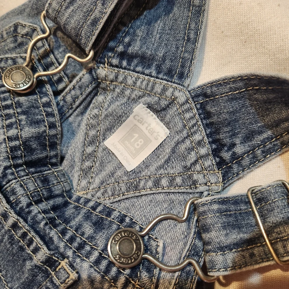 Carter’s Denim Overalls 18 Months Monkey Embroidered Baby
